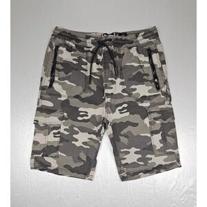 Akademiks Shorts Mens XL Cargo Black Gray Camouflage Y2K Hip-Hop Streetwear